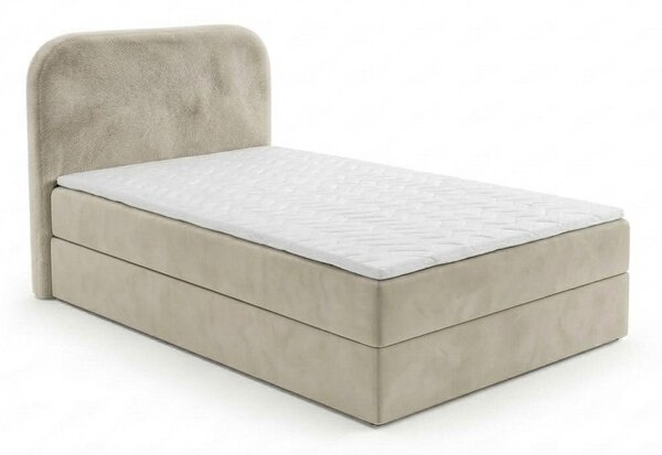 Čalouněná postel boxspring FORENA 90x200 cm krémová Matrace: Matrace Bonell pružinová