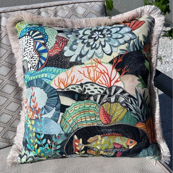 BOHOLOGY Barevný venkovní povlak na polštář Marine 45 x 45 cm s třásněmi