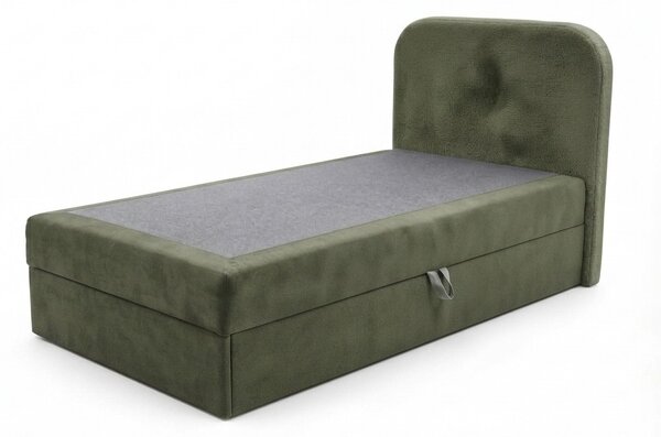 Čalouněná postel boxspring FORENA 90x200 cm tmavě zelená Matrace: Matrace Bonell pružinová
