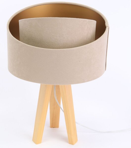 BPS Koncept Galaxy stolní lampa 1x60 W zlatá-dřevo-béžová 060S-029