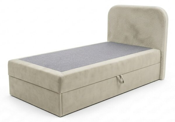 Čalouněná postel boxspring FORENA 90x200 cm krémová Matrace: Matrace Bonell pružinová