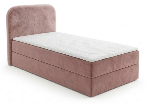 Čalouněná postel boxspring FORENA 90x200 cm starorůžová Matrace: Matrace Bonell pružinová