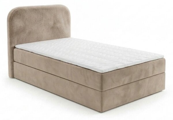 Čalouněná postel boxspring FORENA 90x200 cm béžová Matrace: Matrace Bonell pružinová