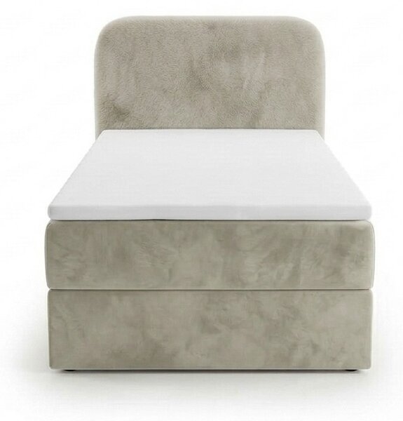 Čalouněná postel boxspring FORENA 90x200 cm krémová Matrace: Matrace Bonell pružinová