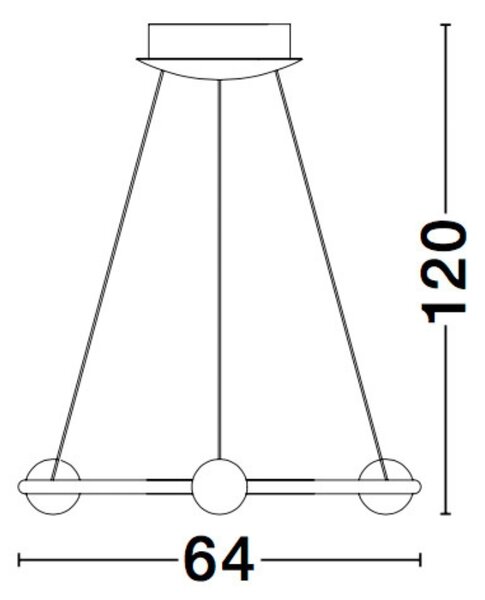 Černé závěsné LED světlo Nova Luce Celia 64 cm