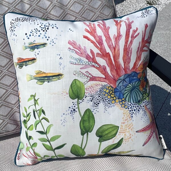 BOHOLOGY Bílý venkovní povlak na polštář Marine 45 x 45 cm