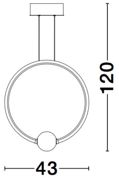 Černé závěsné LED světlo Nova Luce Celia 43 cm