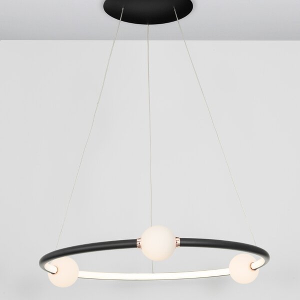 Černé závěsné LED světlo Nova Luce Celia 64 cm