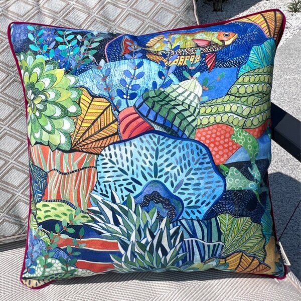 BOHOLOGY Pestrobarevný venkovní povlak na polštář Marine 45 x 45 cm