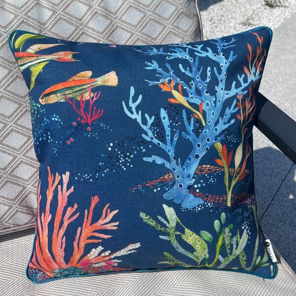BOHOLOGY Modrý venkovní povlak na polštář Marine 45 x 45 cm