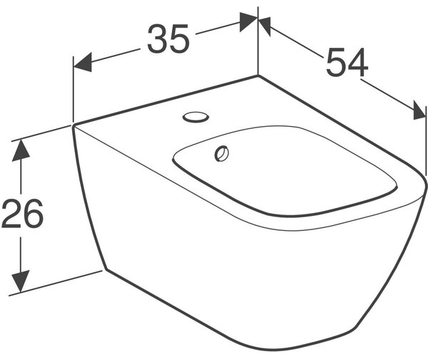 Geberit Smyle Square bidet závěsný bílá 500.209.01.1
