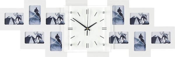 HODINY S FOTOGRAFIEMI bílá 80/26/4,8 cm Ambia Home - Nástěnné hodiny