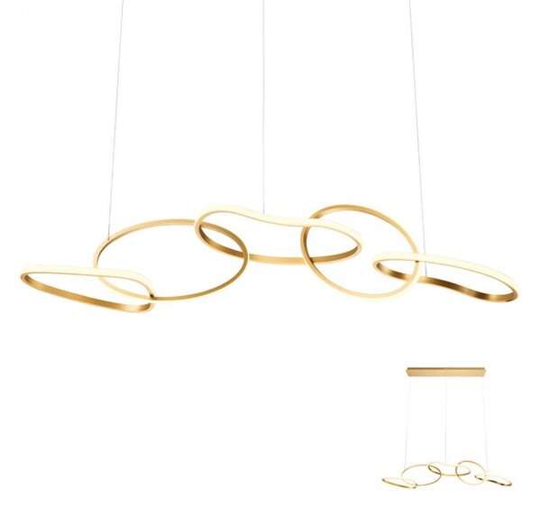 Redo Závěsné LED svítidlo Bias, délka 150cm Barva: Zlatá