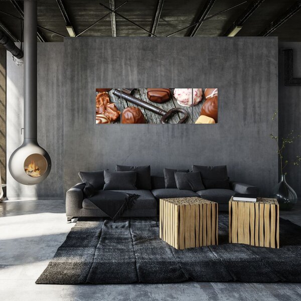 Obraz čokolády a klíče (170x50 cm)