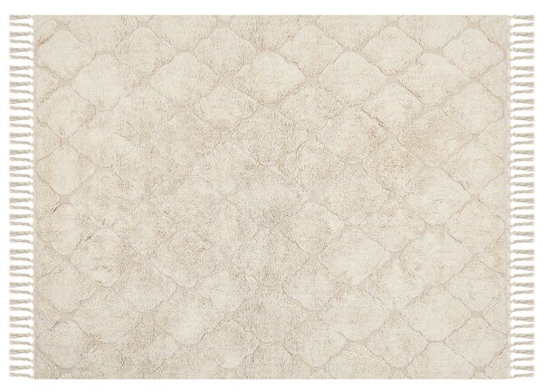 Bavlněný koberec 160 x 230 cm béžový SILCHAR