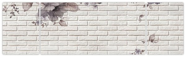 Obraz zdi s kyticí (170x50 cm)