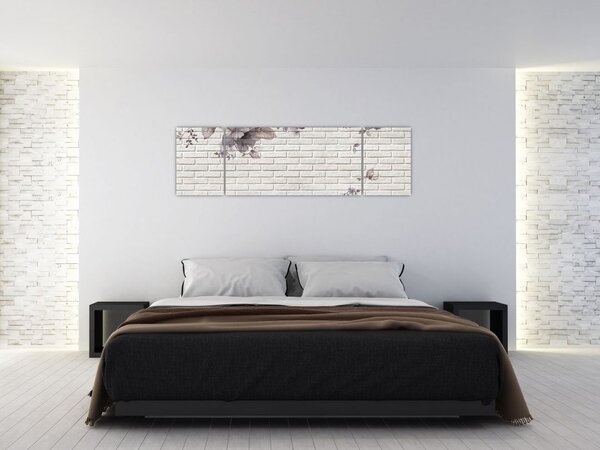 Obraz zdi s kyticí (170x50 cm)