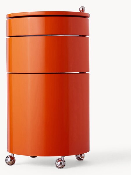 Kulatá skříňka na kolečkách Barboy, design Verner Panton