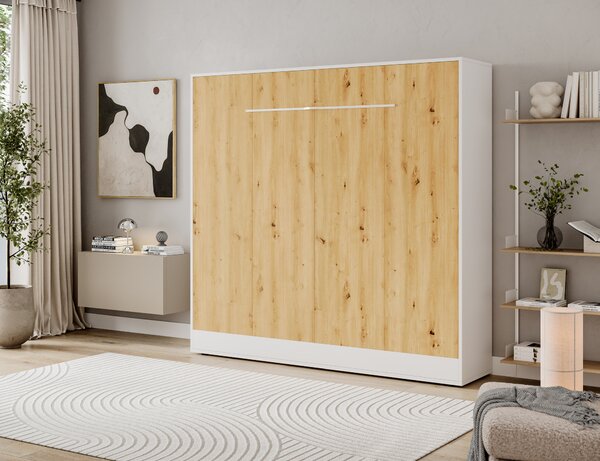 Eltap Sklápěcí postel Devesto 160 horizontální, bílá/dub artisan