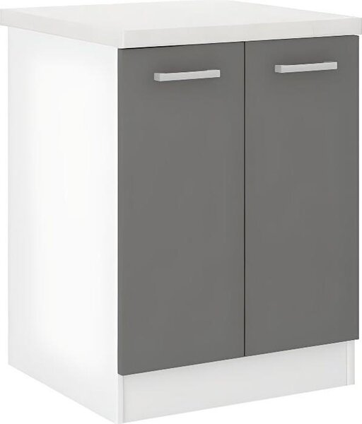 Spodní kuchyňská skříňka ULTRA, 60 cm, s pracovní deskou, šedá, tmavý dub