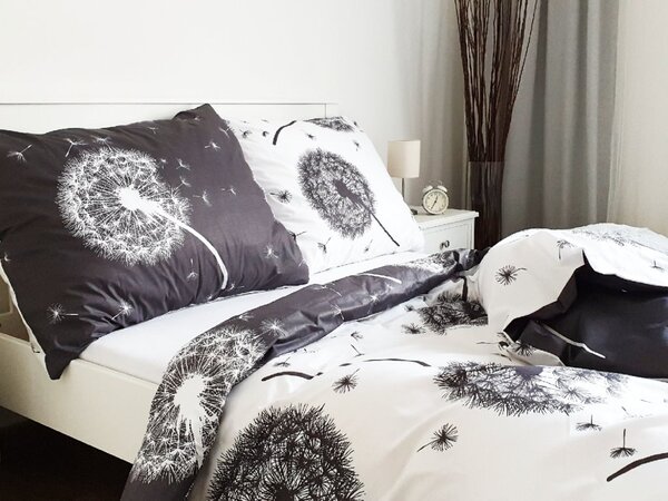 Bavlněné povlečení Pampelišky oboustranné Zapínání: knoflík, Velikost polštáře: 70x90, Velikost přikrývky: 140x200
