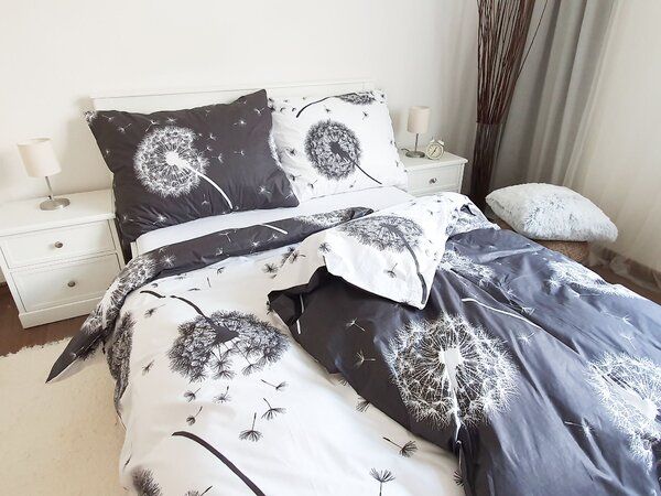 Bavlněné povlečení Pampelišky oboustranné Zapínání: knoflík, Velikost polštáře: 70x90, Velikost přikrývky: 140x200