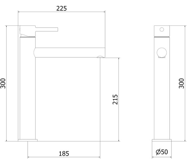 Mexen Elba vysoká umyvadlová baterie, černá - 74110-70