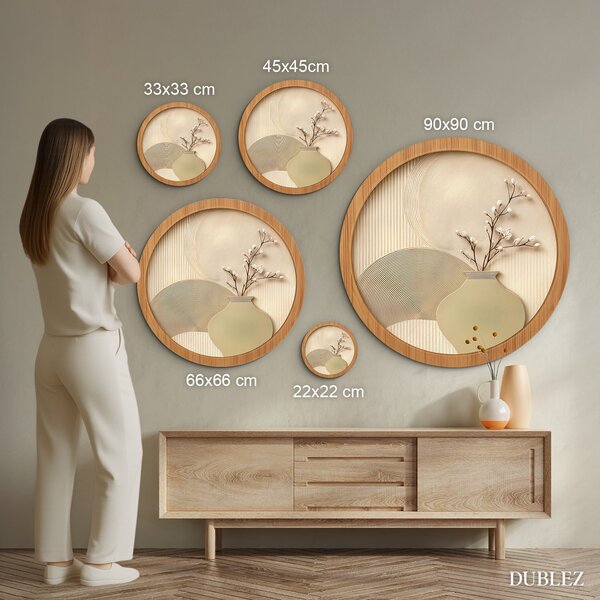 DUBLEZ | Kruhový zen obraz - Natural | UV tisk, Premium