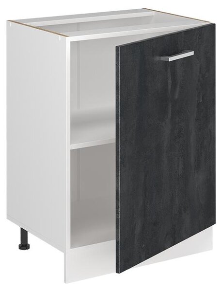 Spodní skříňka kuchyňské linky Vicco R-Line Černý beton/Bílá 60 cm s 1 dveřmi pracovná doska Dub Goldkraft, Model 72128