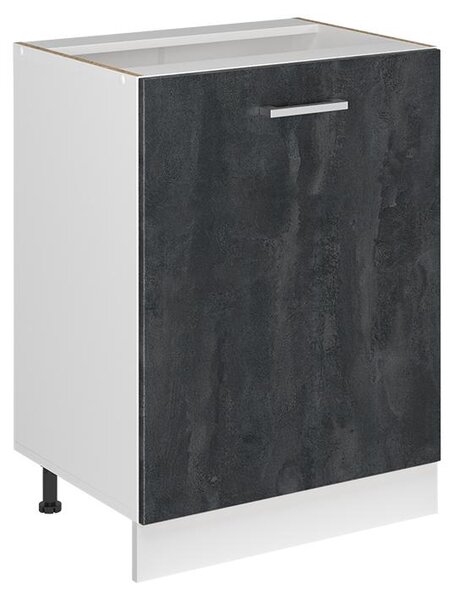 Spodní skříňka kuchyňské linky Vicco R-Line Černý beton/Bílá 60 cm s 1 dveřmi bez pracovní desky, Model 72126