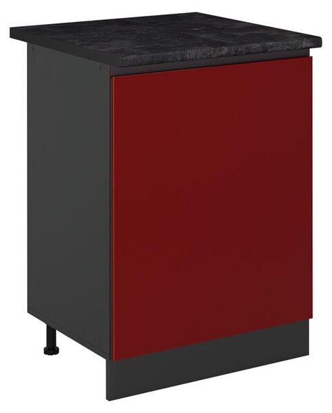 Spodní skříňka kuchyňské linky Vicco R-Line Červená/Antracit 60 cm s 1 dveřmi pracovná doska antracitová, Model 72043