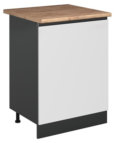 Spodní skříňka kuchyňské linky Vicco R-Line Bílá/Antracit 60 cm s 1 dveřmi pracovná doska Dub Goldkraft, Model 72048