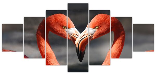 Obraz dvou zamilovaných plameňáků (210x100 cm)