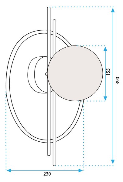 Toolight Toolight, LED nástěnné svítidlo 50cm APP1390-CW, zlatá, OSW-05052