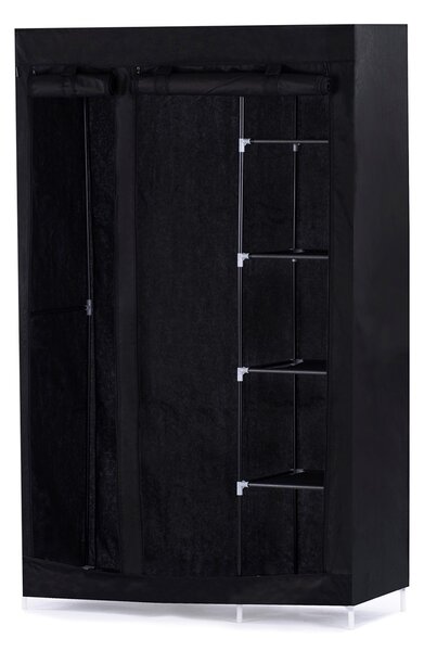 FLHF Látková šatní skříň Adara černá 175x110x45 cm
