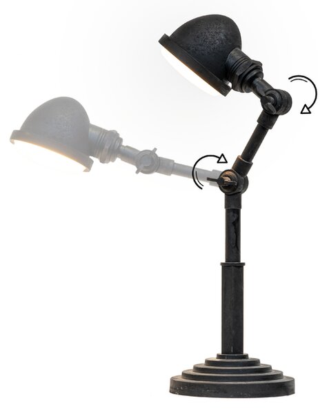 Industriální stolní lampa ANAKIN Barva: spálená černá