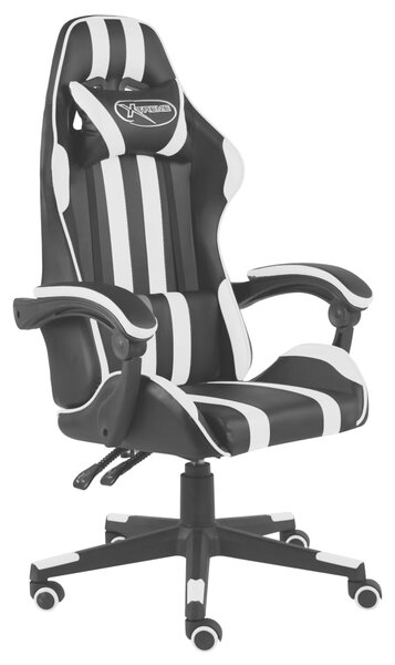 Herní židle černobílá umělá kůže