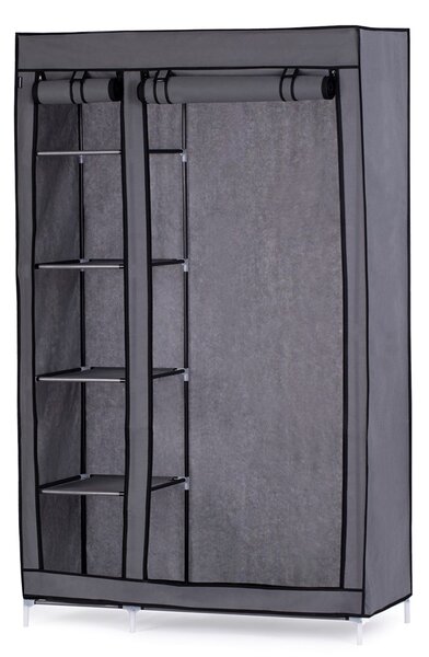 HOMEDE Látková šatní skříň Adara šedá 175x110x45 cm