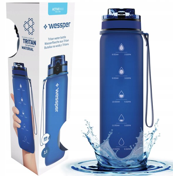 Láhev na pití Tritan modrá 1000ml Wessper
