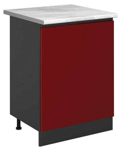 Spodní skříňka kuchyňské linky Vicco R-Line Červená/Antracit 60 cm s 1 dveřmi pracovná doska Mramor, Model 72045