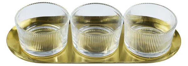 Sinsay - Úložné nádoby s podnosem 3 pack - zlatá