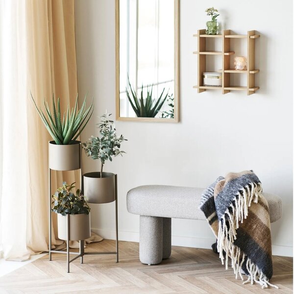 Nordic Living Béžová lavice Beston 95 cm