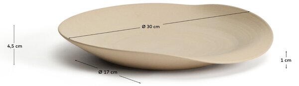 Kave Home Béžová keramická dekorativní mísa Ebenor Ø 30 cm