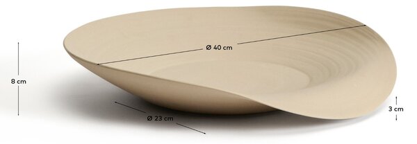 Kave Home Béžová keramická dekorativní mísa Ebenor Ø 40 cm