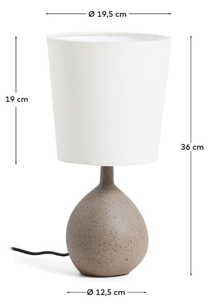 Kave Home Šedo-bílá stolní lampa Viona 36 cm