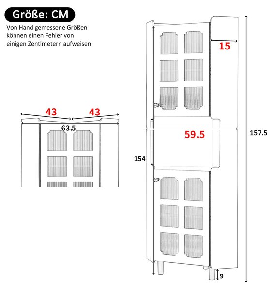 Bílý rohový skříňka z MDF s lakovaným povrchem, skleněnými dvířky a ovládáním přes aplikaci, rozměry 63,5 x 157,5 cm, vhodný do obývacího pokoje a dalších místností