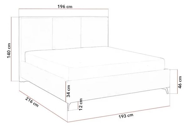 Čalouněná postel CESTO - žlutá 180 × 200 cm