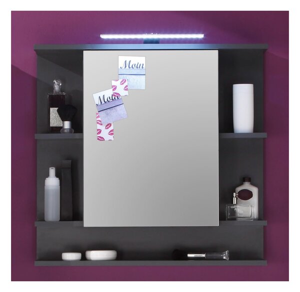 Massive home | Zrcadlová skříňka do koupelny Troy – odstín grafit s LED osvětlením 133040421