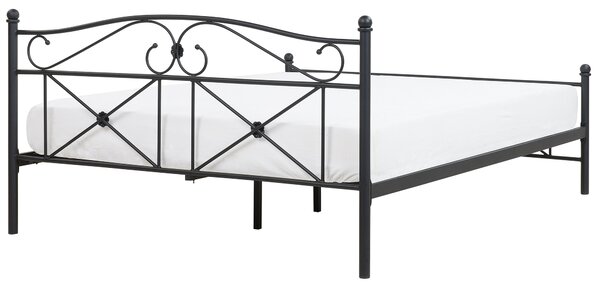 Postel Kov RODEZ 140 x 200 cm Černá