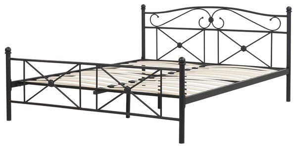 Postel Kov RODEZ 140 x 200 cm Černá